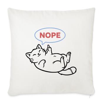 Laughing Cat Nope Middle Finger - Sofa pillowcase 17,3'' x 17,3'' (45 x 45 cm) - natural white - Front