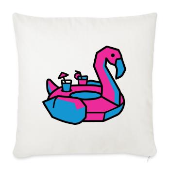 Flamingo Swimming Animal Pool Party - Sofa pillowcase 17,3'' x 17,3'' (45 x 45 cm) - natural white - Front