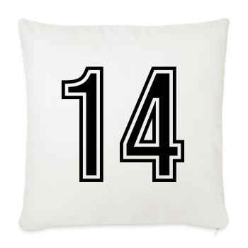 14 Zahl symbol - Sofakissenbezug 45 x 45 cm - Naturweiß  - Vorne