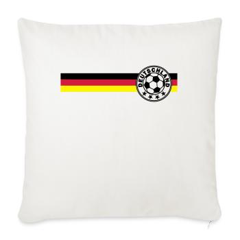 Logo sur Deutschandfahne Noir Rouge Or - Housse de coussin décorative 45 x 45 cm - blanc nature - Devant