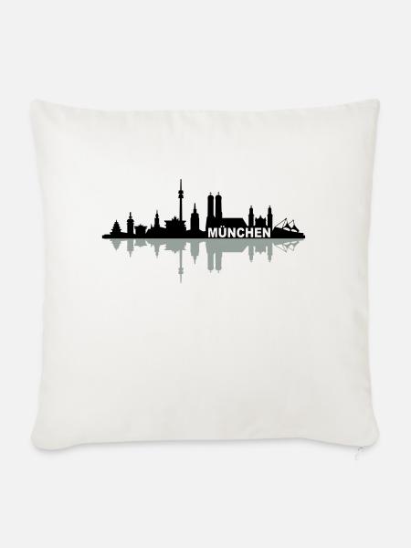Skyline München Name - Sofakissenbezug 45 x 45 cm - Naturweiß