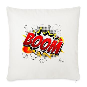Boom Comic Grafik - Sofakissenbezug 45 x 45 cm - Naturweiß  - Vorne