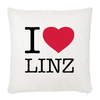 I LOVE LINZ Austria Österreich - Sofa pillowcase 17,3'' x 17,3'' (45 x 45 cm) - natural white - Front