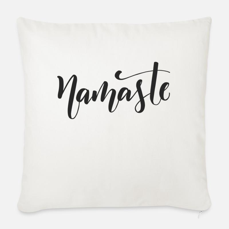 Namaste Schrift - Sofakissenbezug 45 x 45 cm - Naturweiß 
