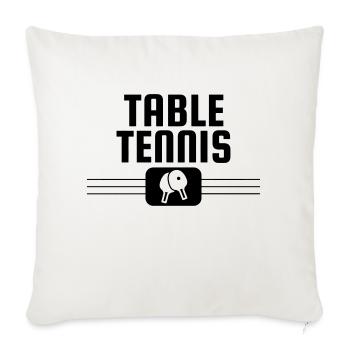 Table Tennis - Ping Pong - Sport - Racket - Ball - Housse de coussin décorative 45 x 45 cm - blanc nature - Devant