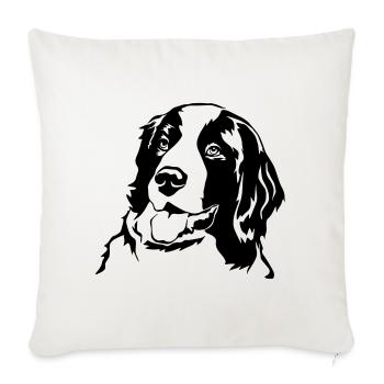 Landseer head - Sofa pillowcase 17,3'' x 17,3'' (45 x 45 cm) - natural white - Front