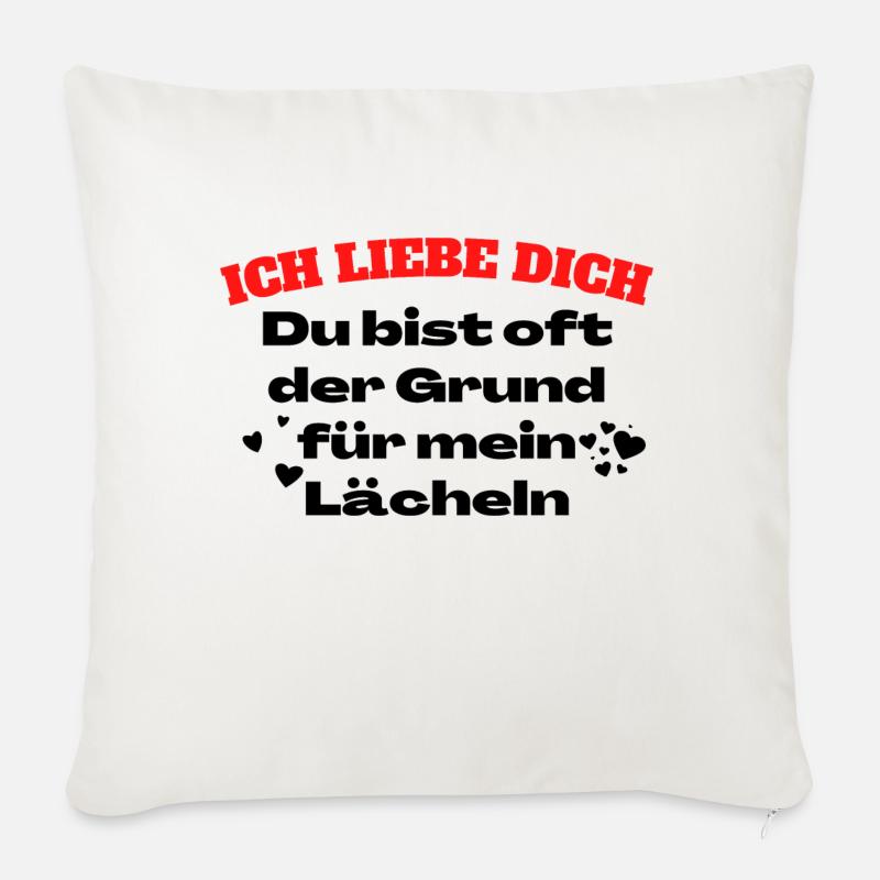 Ich liebe dich - Sofakissenbezug 45 x 45 cm - Naturweiß 