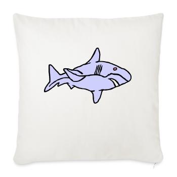 Fish Shark Predator Predator Water Graffiti Ocean - Sofa pillowcase 17,3'' x 17,3'' (45 x 45 cm) - natural white - Front