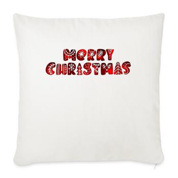 Joyeux Noël Noël Noël vacances hiver père Noël joyeux - Housse de coussin décorative 45 x 45 cm - blanc nature - Devant