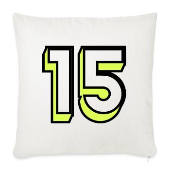 15. 15 YEARS. 15th ANNIVERSARY. BIRTHDAY 15 YEARS. - Sofa pillowcase 17,3'' x 17,3'' (45 x 45 cm) - natural white - Front