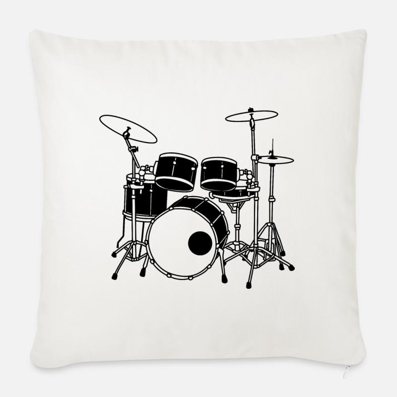 Drumset - Sofakissenbezug 45 x 45 cm - Naturweiß 
