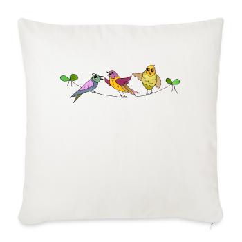 Oiseaux - Housse de coussin décorative 45 x 45 cm - blanc nature - Devant