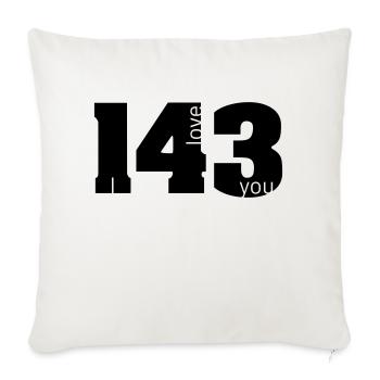 143 i love you - Sofakissenbezug 45 x 45 cm - Naturweiß  - Vorne