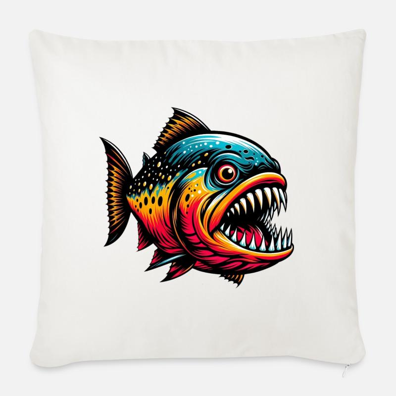 Piranha - Sofakissenbezug 45 x 45 cm - Naturweiß 