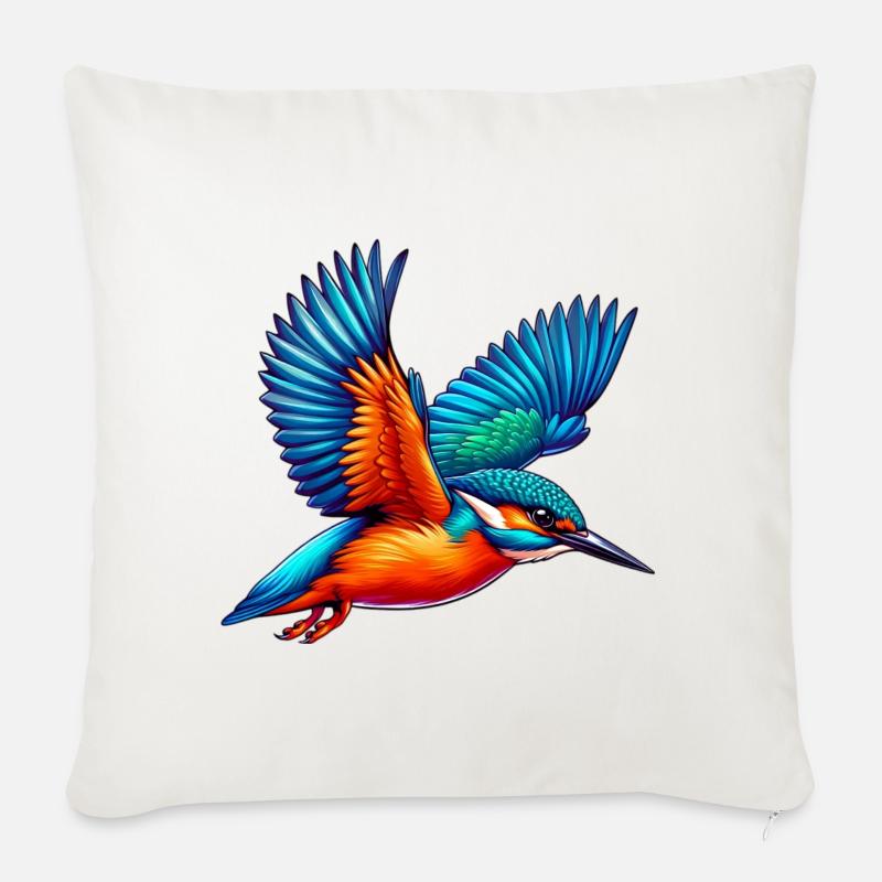 Eisvogel - Sofakissenbezug 45 x 45 cm - Naturweiß 