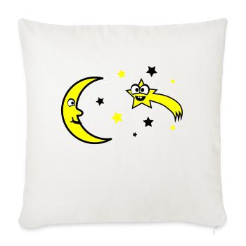 mond und sterne - Sofakissenbezug 45 x 45 cm - Naturweiß  - Vorne