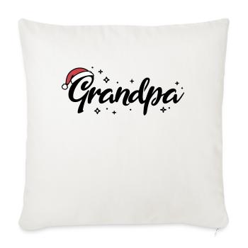 Chapeau de Père Noël Papi Papi - Housse de coussin décorative 45 x 45 cm - blanc nature - Devant