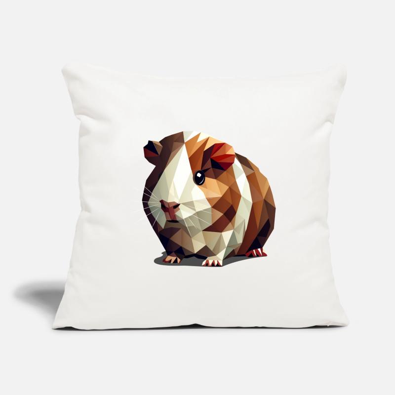 Mignon cochon d’Inde dans le style polygone Housse de coussin décorative 45 x 45 cm