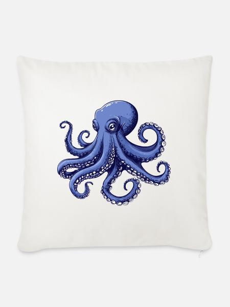 Meeresgeschmack Octopus Design - Sofakissenbezug 45 x 45 cm - Naturweiß