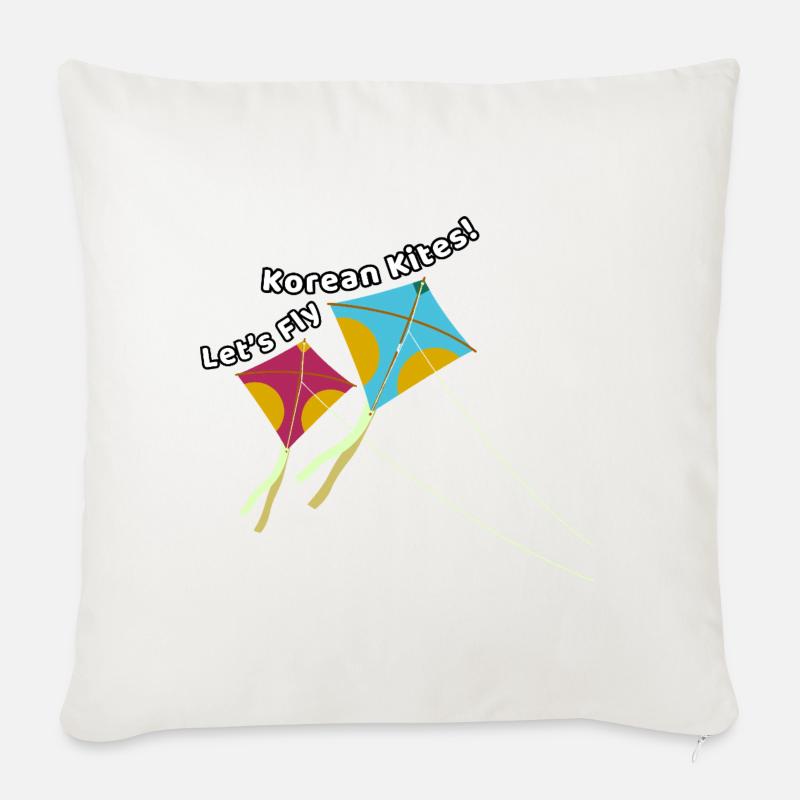Let’s fly Korean kites – Drachen Design - Sofakissenbezug 45 x 45 cm - Naturweiß