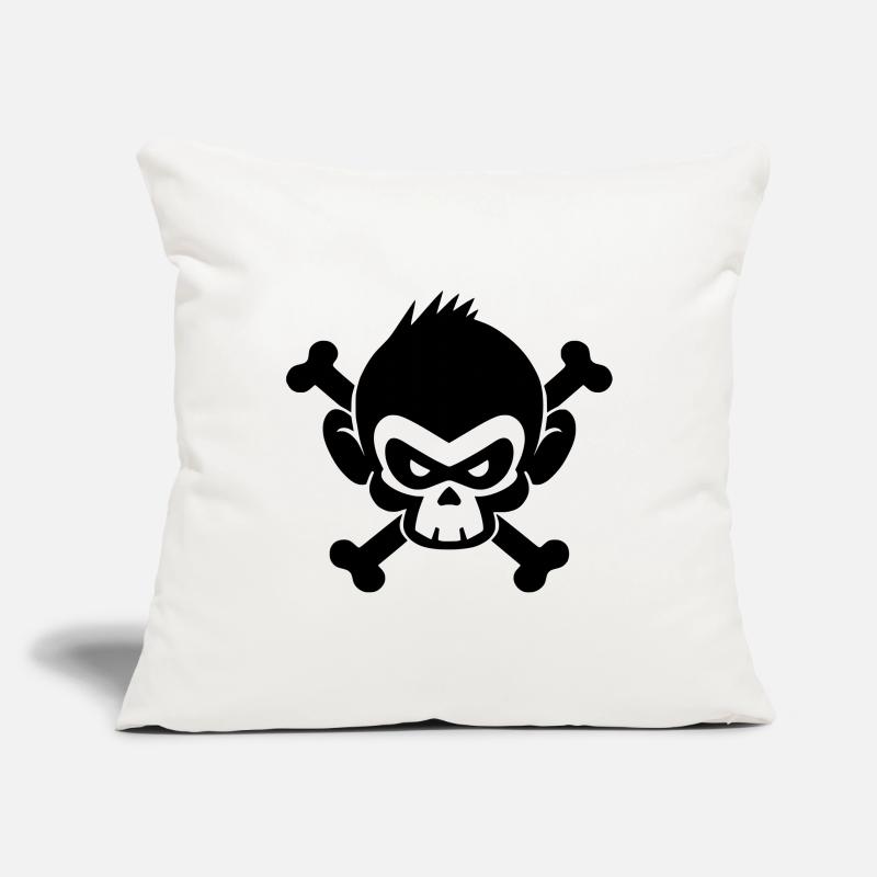 Skull monkey with crossed bones Sofa pillowcase 17,3'' x 17,3'' (45 x 45 cm)