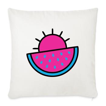 Watermelon Sun Pop Art des années 90 - Housse de coussin décorative 45 x 45 cm - blanc nature - Devant