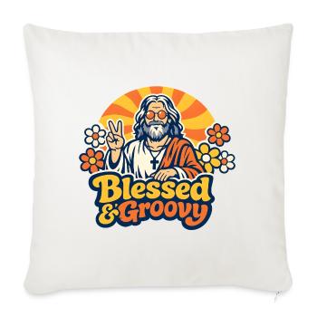 Groovy Jesus Peace - Housse de coussin décorative 45 x 45 cm - blanc nature - Devant