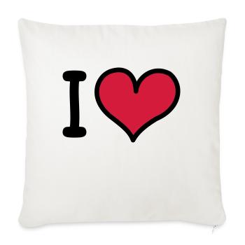 I Heart 3-colors - Sofakissenbezug 45 x 45 cm - Naturweiß  - Vorne
