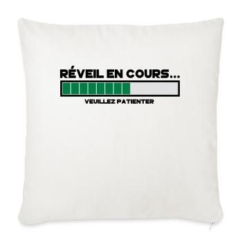 motif réveil en cours - Housse de coussin décorative 45 x 45 cm - blanc nature - Devant