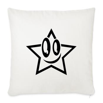 lachender stern gesicht star - Sofa pillowcase 17,3'' x 17,3'' (45 x 45 cm) - natural white - Front