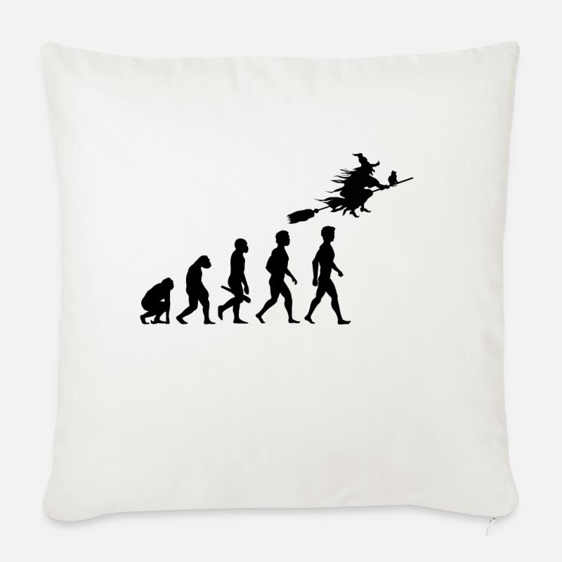witch witch witch broom witch magic magic4 - Sofa pillowcase 17,3'' x 17,3'' (45 x 45 cm) - natural white