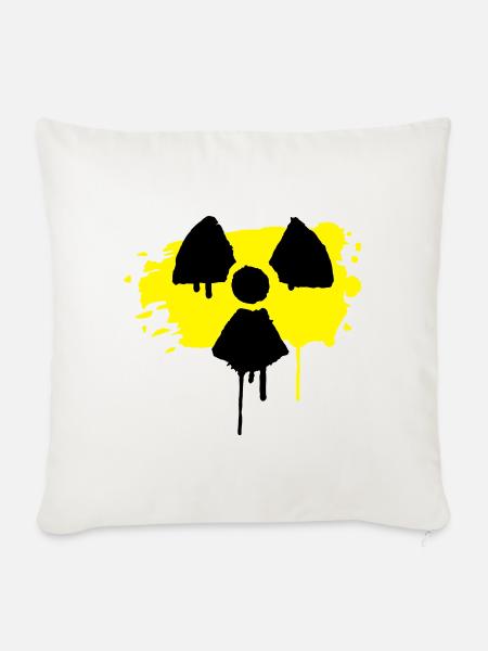 Radioaktiv Zeichen als Graffiti - Sofakissenbezug 45 x 45 cm - Naturweiß 