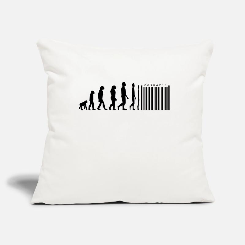 Evolution code à barres Housse de coussin décorative 45 x 45 cm