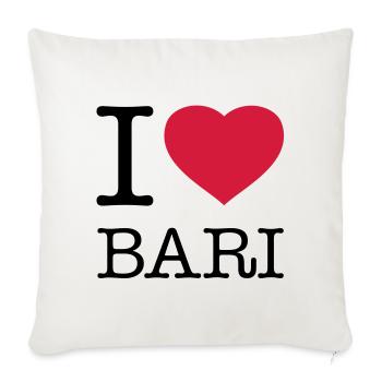 I LOVE BARI Italie Italien - Housse de coussin décorative 45 x 45 cm - blanc nature - Devant