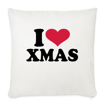 I love xmas christmas - Housse de coussin décorative 45 x 45 cm - blanc nature - Devant