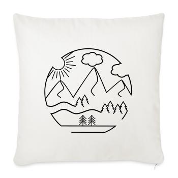 Montagnes - Housse de coussin décorative 45 x 45 cm - blanc nature - Devant