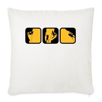 escalade des boîtes de logos d'homme le soir 3 - Housse de coussin décorative 45 x 45 cm - blanc nature - Devant