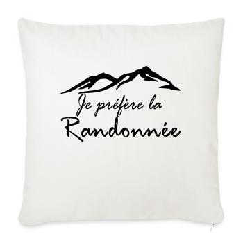 Je préfère la Randonnée -J'aime la Randonnée - Housse de coussin décorative 45 x 45 cm - blanc nature - Devant