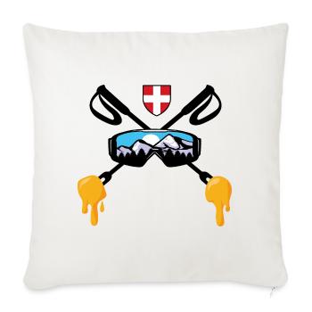 Savoie Ski and Savoyard fondue Gift Haute Savoie - Sofa pillowcase 17,3'' x 17,3'' (45 x 45 cm) - natural white - Front