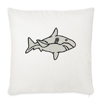 Fish Shark Predator Predator Water Graffiti Ocean - Sofa pillowcase 17,3'' x 17,3'' (45 x 45 cm) - natural white - Front