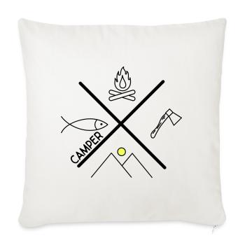 Fun design for campers - Sofa pillowcase 17,3'' x 17,3'' (45 x 45 cm) - natural white - Front
