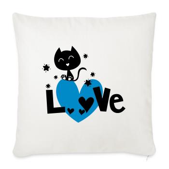 A cat's love! Love cats - Sofa pillowcase 17,3'' x 17,3'' (45 x 45 cm) - natural white - Front