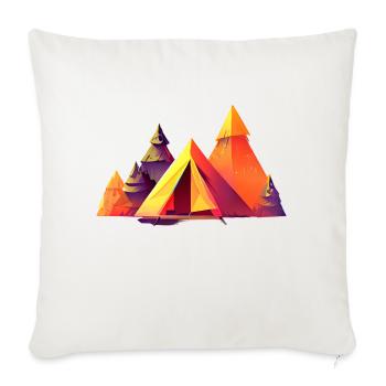 Camping Caravane Camp Tentes Cadeaux Camping-car - Housse de coussin décorative 45 x 45 cm - blanc nature - Devant
