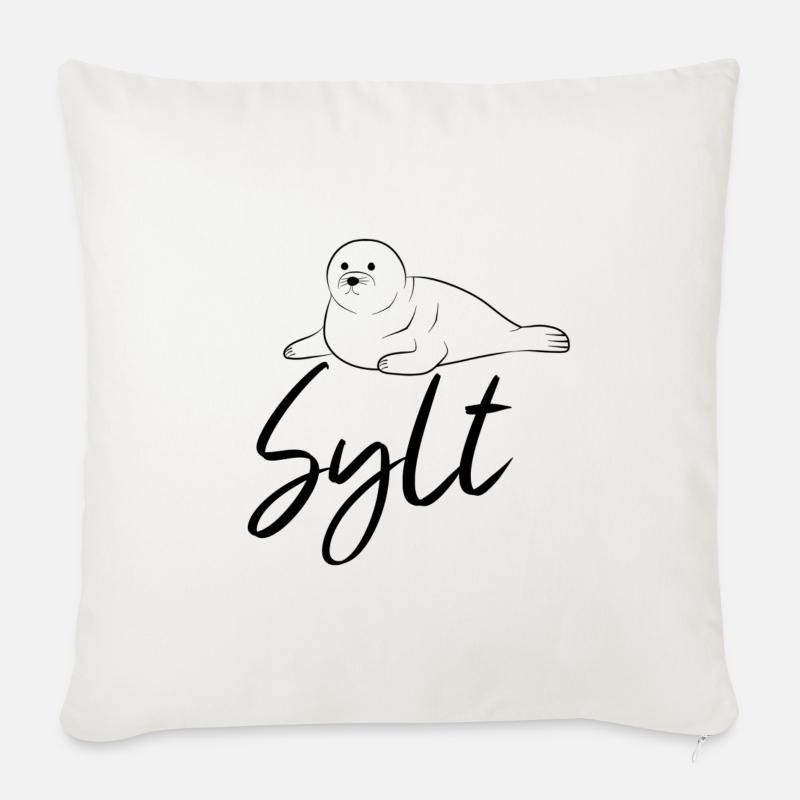 Sylt Robbe - Sofakissenbezug 45 x 45 cm - Naturweiß 