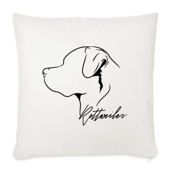 Rottweiler Profil Chiens Chien Wilsigns - Housse de coussin décorative 45 x 45 cm - blanc nature - Devant