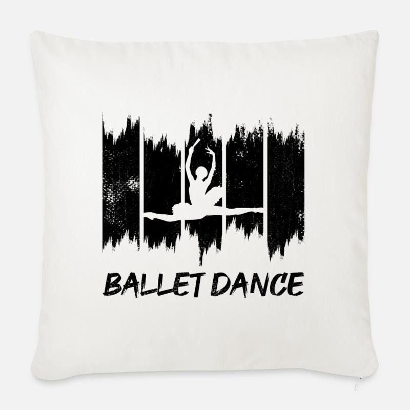 Balletttanz - Sofakissenbezug 45 x 45 cm - Naturweiß 