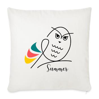 VACANCES. BONNES VACANCES. MAÎTRESSE. MAÎTRE. PROF - Housse de coussin décorative 45 x 45 cm - blanc nature - Devant