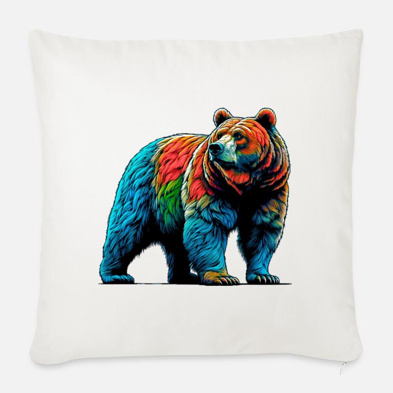 Bär - Sofakissenbezug 45 x 45 cm - Naturweiß 