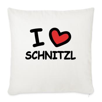 I Love Schnitzl - Sofa pillowcase 17,3'' x 17,3'' (45 x 45 cm) - natural white - Front