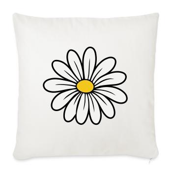Gänseblümchen - Sofakissenbezug 45 x 45 cm - Naturweiß  - Vorne
